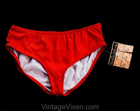 burnt orange bikini bottom 1970s medium sexy topless swimsuit bobb vintage vixen clothing