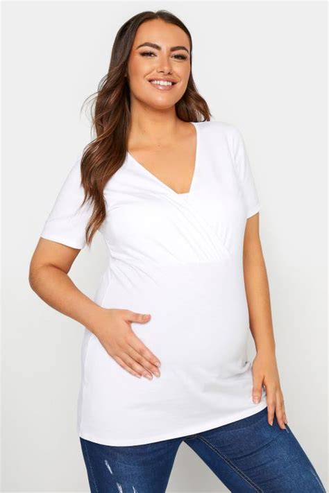 Plus Size Bump It Up Maternity Voedingstop Van Katoen In Wit Yours