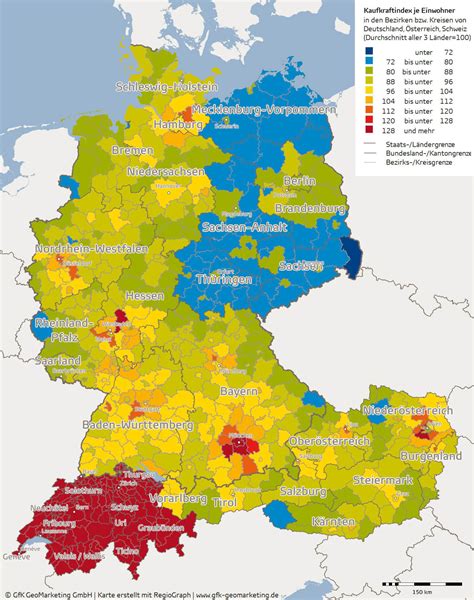 So können sie bei uns zum beispiel eine postleitzahlenkarte bestellen, auf der neben deutschland auch die postleitzahlen von österreich und der schweiz eingezeichnet sind. Kaufkraft D-A-CH 2013 | heise online