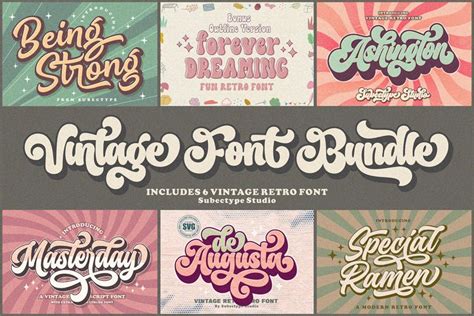 Vintage Retro Font Bundle 2285537