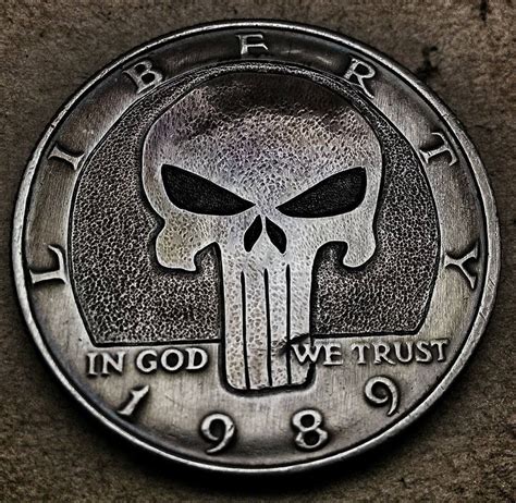 Image Of Punisher Skull Half Dollar Made To Order Punisher Skull