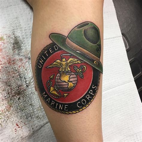 United States Marine Corps Calf Tattoo Veteran Ink