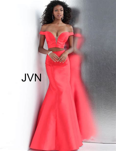 French Novelty Jvn Prom Jvn Off Shoulder Piece Mermaid Dress