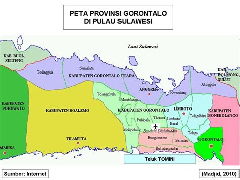 Peta wilayah negara kesatuan republik indonesia. PETA DIGITAL: Peta Provinsi Gorontalo, Sulawesi 07