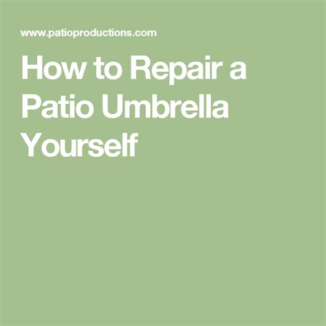 If you are wondering how do you make an umbrella stand, be then add the concrete till you get the pot mostly full. How to Repair a Patio Umbrella Yourself | Patio, Diy patio, Patio umbrellas