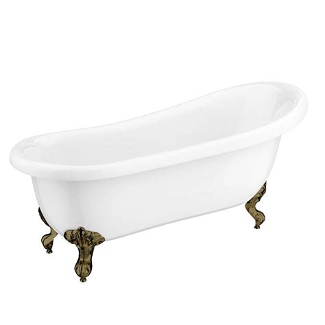 Astoria 1710 Roll Top Slipper Bath Antique Brass Leg Set Victorian