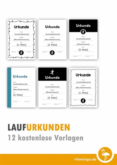 Vorlagen für berufserfahrene moderne vorlagen 12 kostenlose Urkunden-Vorlagen für Laufwettbewerbe ...