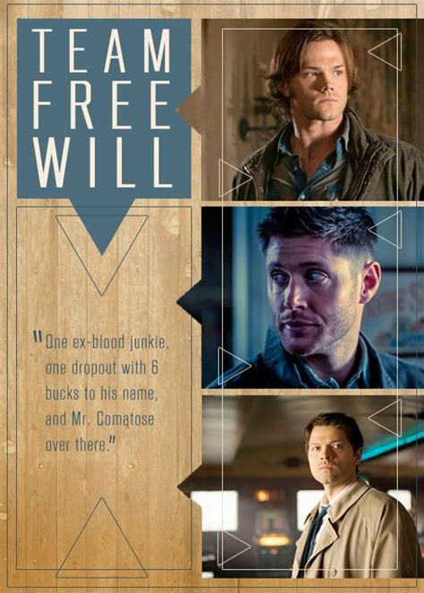 Team Free Will Supernatural Supernatural Fandom Supernatural Sam