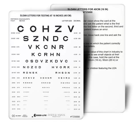 Sloan Letter Near Vision Card Optego Singapore