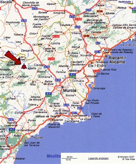 Kaart Van Murcia Spanje Kaart