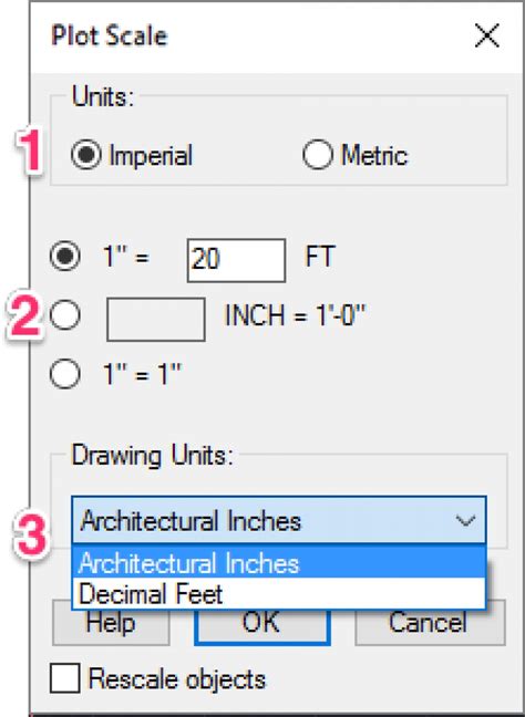 Architectural Autocad Scale Chart