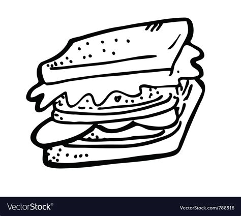 Sandwich Doodle Royalty Free Vector Image Vectorstock
