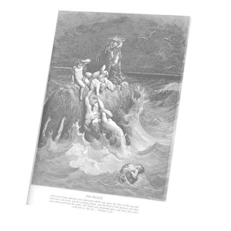 Tableau Décoratif Le Deluge Ancien Testament Bible Gustave Dore Gravure