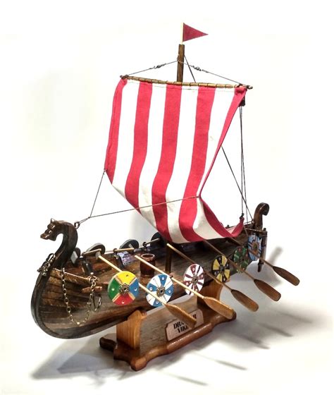 Drakkar Viking Wooden Model Boat Longboat Wood Boat Etsy