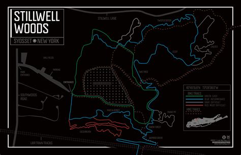 Stillwell Woods Trail Map New York Art Illustrated Map Trail Maps