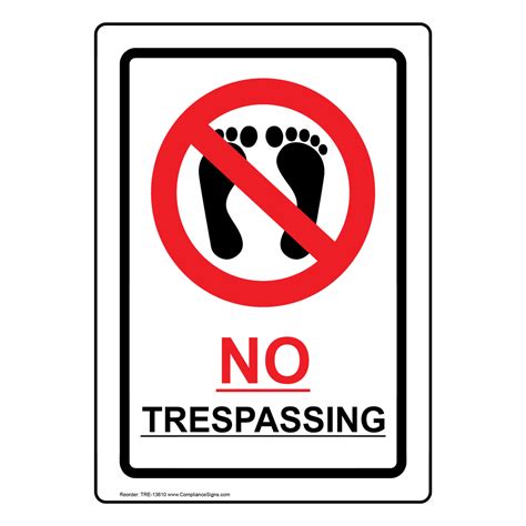 No Trespassing Sign Tre 13610 No Soliciting Trespass