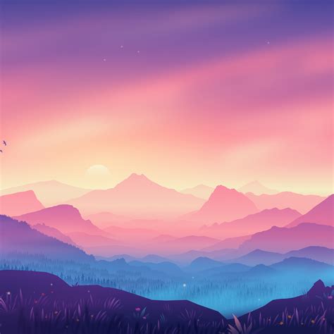Valley 4k Wallpaper Landscape Mountains Gradient Background