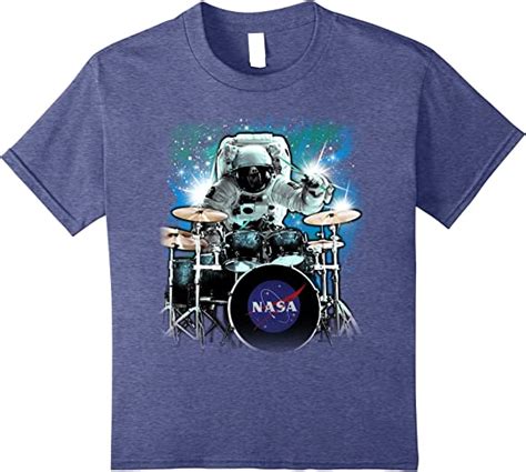 Amazon NASA Space Drum Playing Astronaut Graphic T Shirt C1 Clothing