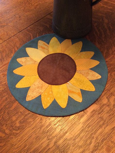 Round Sunflower Placemat Etsy