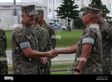 Sgt Maj Mario A Marquez Greets Marines Of The Iii Marine