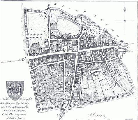 Map Of Dorchester In Dorset England Dated 1771