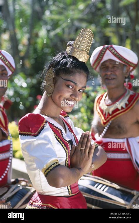 asia sri lanka kandy portarit of smiling pretty female kandyan dancer wearing traditional