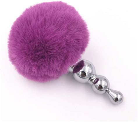 butt trainer plug anal plug purple rabbit girl tail role smooth stainless steel anus