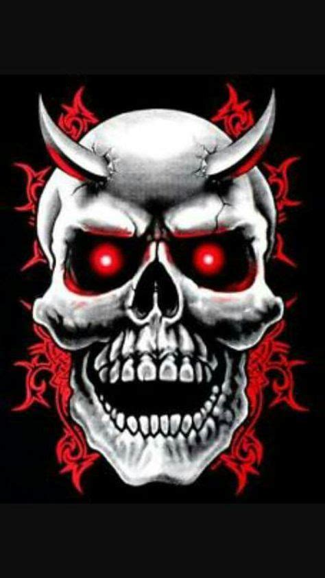 Skull With Horns And Glowing Red Eyes Skulls And Other Stuff And