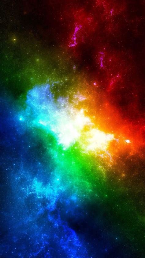 Rainbow Colored Nebula Space Iphone Wallpaper Space Phone Wallpaper