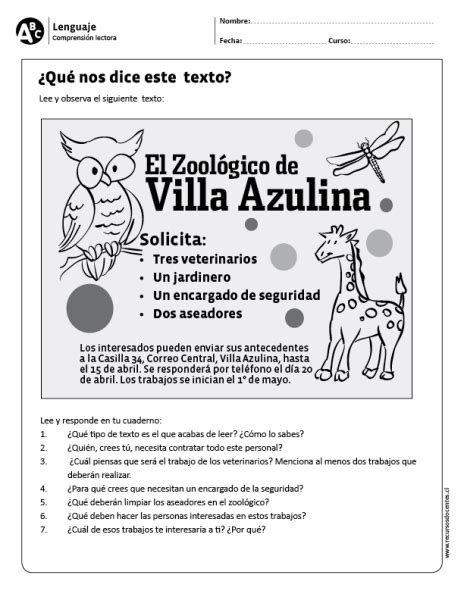 ¿qué Nos Dice Este Texto” Data Recalc Dims Elementary Spanish