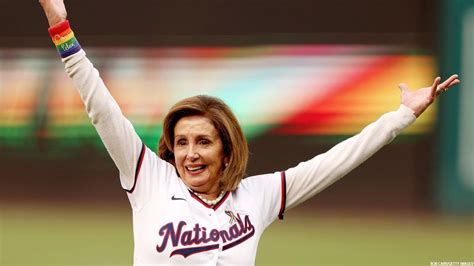 Nancy Pelosi Throws First Pitch At Washington Nationals Pride Night