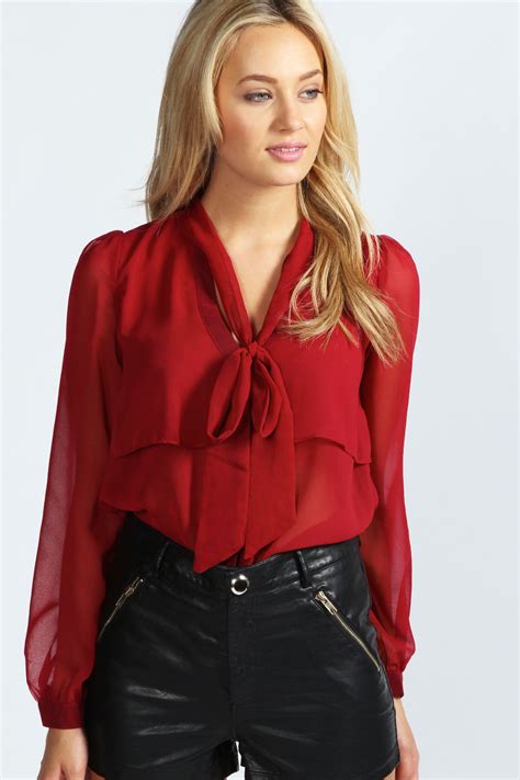 Shop for womens long sleeve blouses online at target. Boohoo Womens Ladies Lily Long Sleeve Pussybow Blouse | eBay