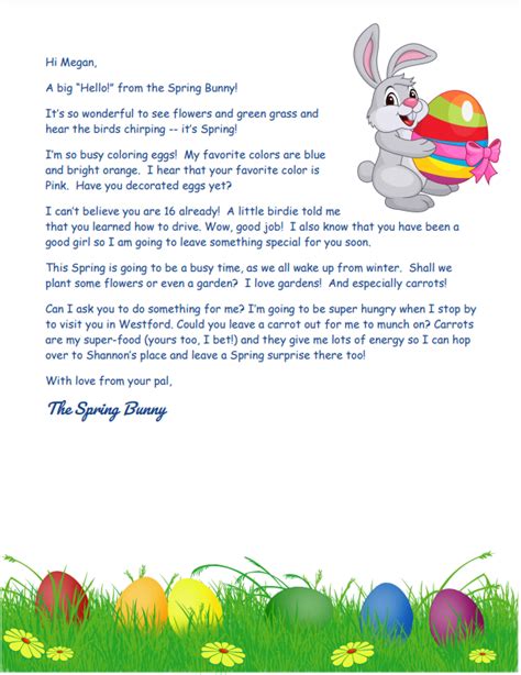 Get A Personalized Letter From The Easter Or Spring Bunny Macaroni