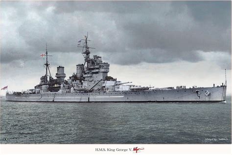 Hmsking George V Battleship Ww Ii Battleship Warship Royal Navy
