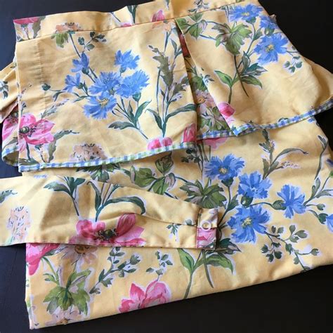 Laura Ashley Poppy Meadow Shower Curtain Tie Back Yellow Pink Blue