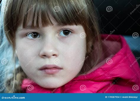 Portrait Of A Pretty Child Girl Outdoors Stock Photo Image Of