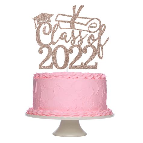 Buy Class Of 2022 Graduation Cake Topper Rose Gold Glitter Graduation