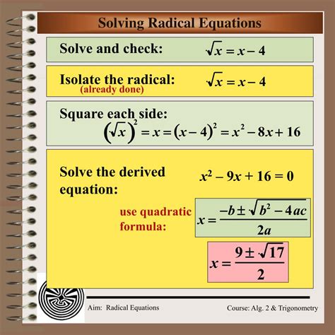 Ppt Aim How Do We Solve Radical Equations Powerpoint Presentation