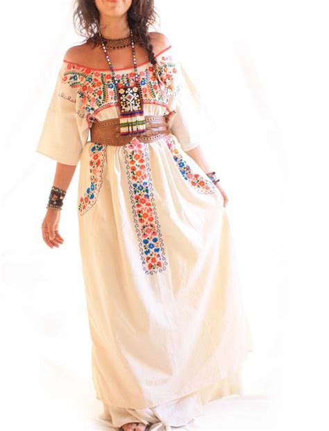Handmade Mexican Dress From Aida Coronado Mexican Embroidered Maxi