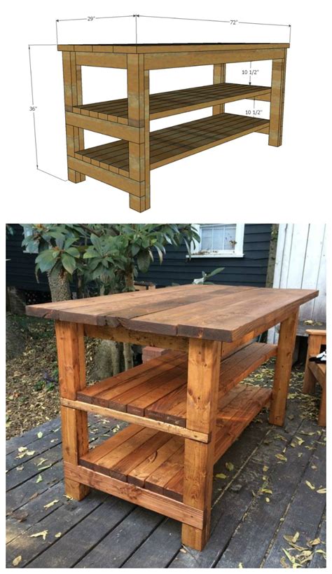 Handmade rustic butches/kitchen island with draw. Pin on Best made plans