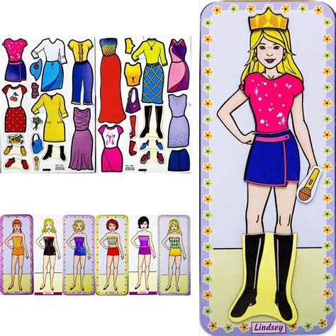 Magnetic Dress Up Doll Set 6 Models 12 Outfits 18 Accessories