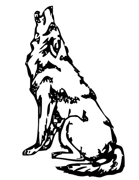 Howling Wolf Head Coloring Page Coloring Pages