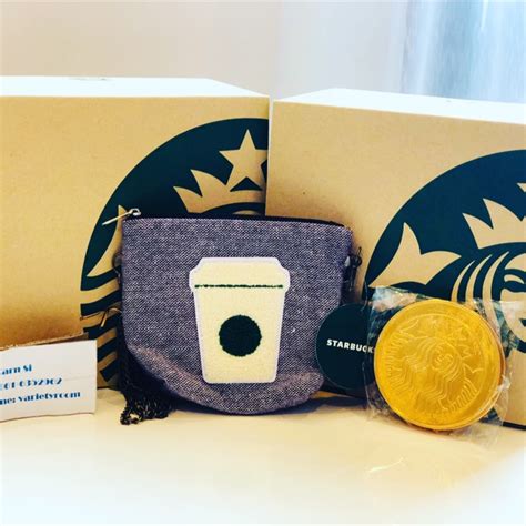 Starbucks Coffee 2017 Christmas Gold Coin Chocolate Bag Starbucks