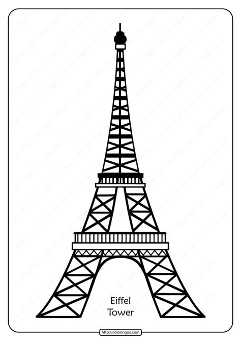 Free Printable Eiffel Tower Pdf Vector Outline Eiffel Tower Drawing