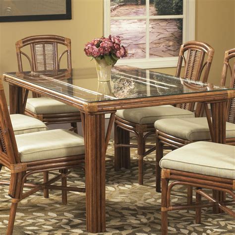 Bayview Rectangular Dining Table With Glass Top