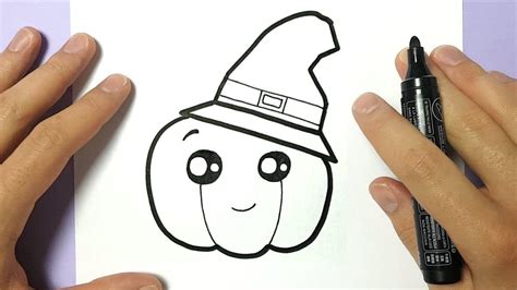 How To Draw Diy Cute Halloween Pumpkin On Paper Rosen Zeichnen