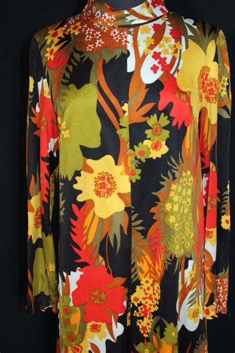 vivid vintage french 1970 s colorful poly knit dress … gem