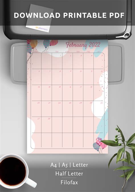 Download Printable Pink Monthly Birthday Calendar Pdf