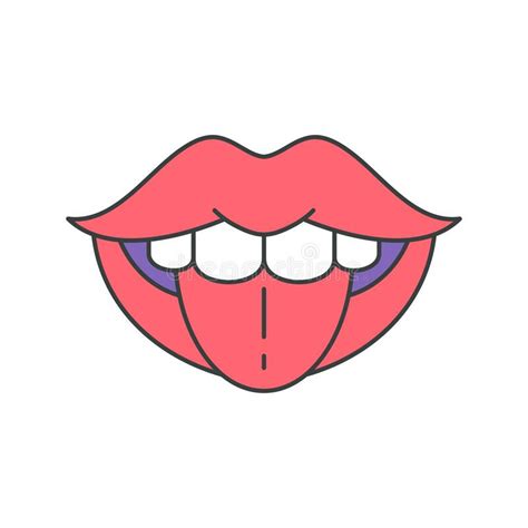 Flirting Woman Open Mouth White Teeth Showing Tongue Pop Art Groovy