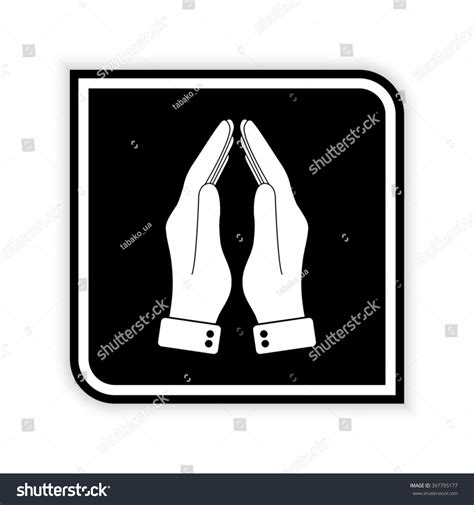 praying hands black vector icon stock vector royalty free 397795177 shutterstock